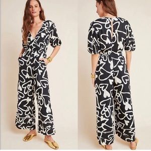 NWT Anthropologie Farm Rio Snead Hearts Jumpsuit XS P Z223-5